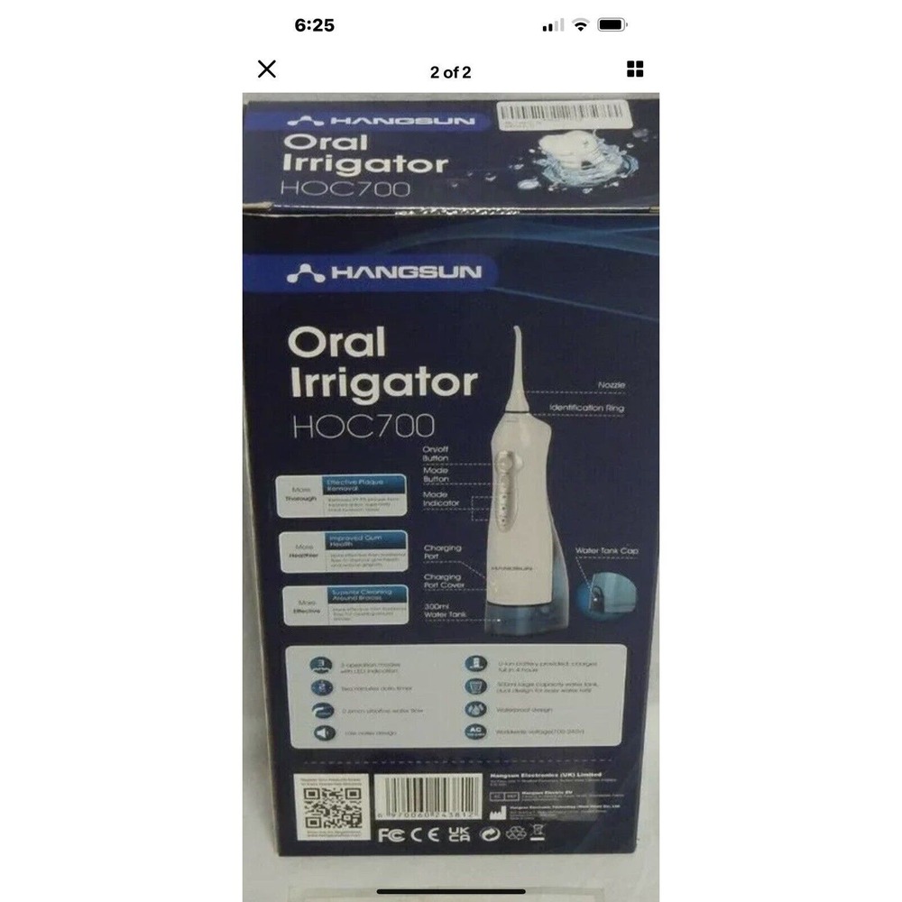 Hangsun Water Flosser Cordless Oral Irrigator Rechargeable - HOC700.